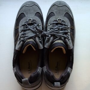 L.L. Bean Men's Gray Suede and Black Mesh Sneakers